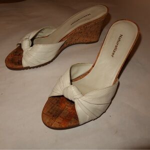 Naturalizer White Wedge Sandals